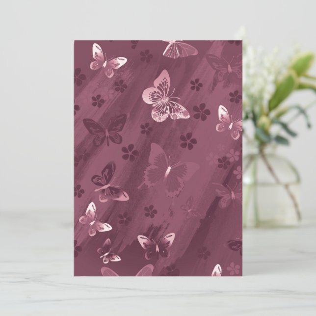 Butterfly Pattern 16 Thank You Card (Standing Front)