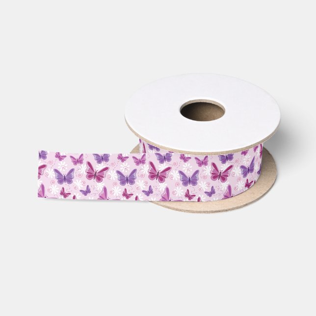 butterfly pattern 2 satin ribbon (Spool)