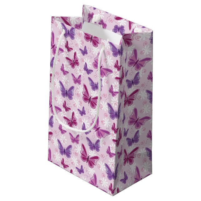 butterfly pattern 2 small gift bag (Back Angled)