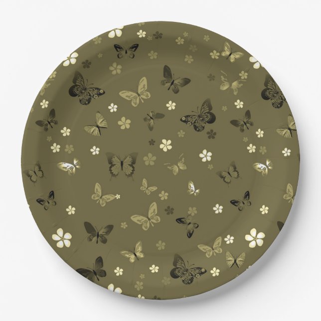 Butterfly Pattern 4 Paper Plate (Front)