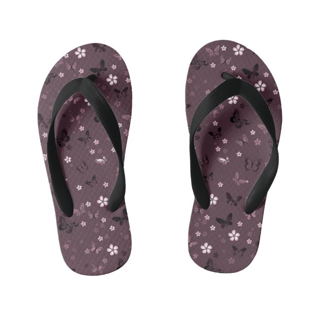 Butterfly Pattern 5 Kid's Thongs (Footbed)