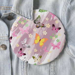 Butterfly Pattern 7 6 Cm Round Badge