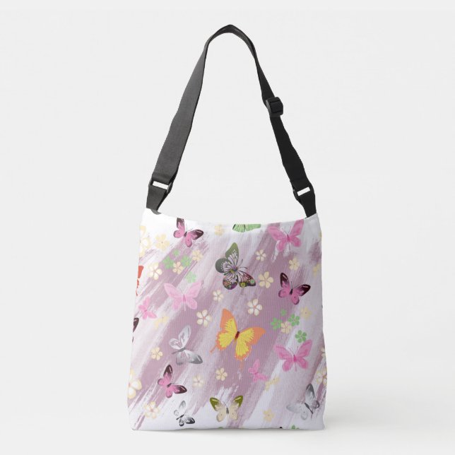 Butterfly Pattern 7 Crossbody Bag (Front)