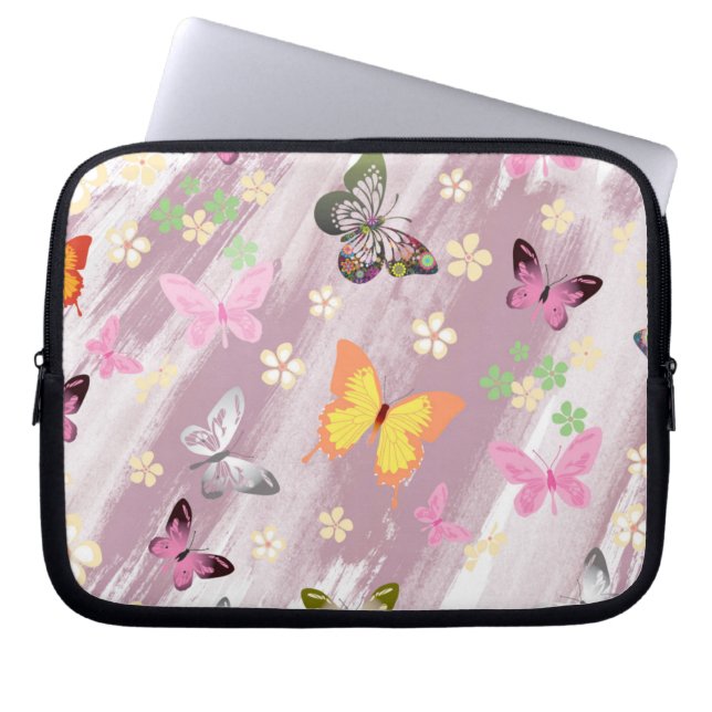 Butterfly Pattern 7 Laptop Sleeve (Front)