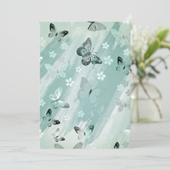 Butterfly Pattern 9 Thank You Card (Standing Front)
