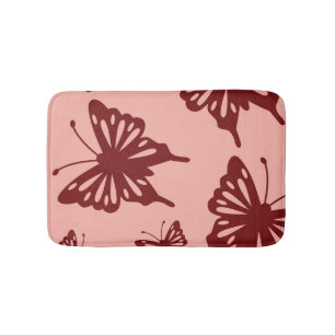 butterfly pattern bath mat
