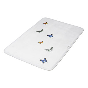 Butterfly Pattern Bath Mat