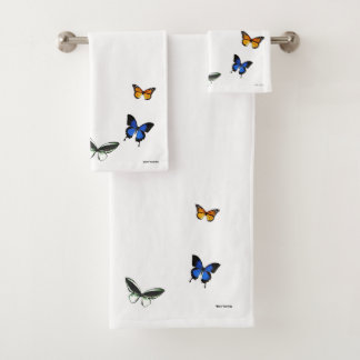 Butterfly Pattern Bathroom Towel Set