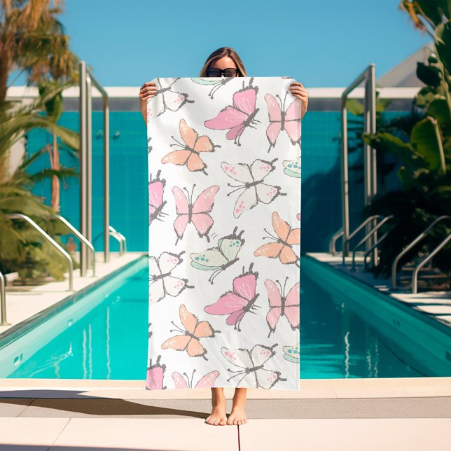 Butterfly Pattern Beach Towel (Butterfly pattern beach towel)