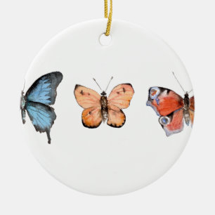 Butterfly Pattern Ceramic Ornament