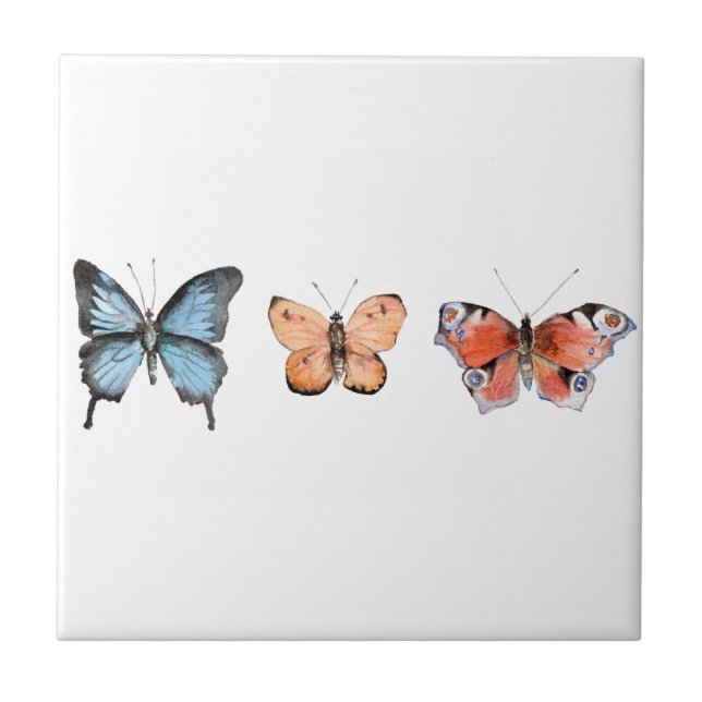 Butterfly Pattern Ceramic Tile (Front)