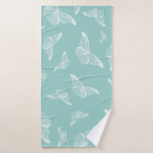 Butterfly pattern digital paper bath towel