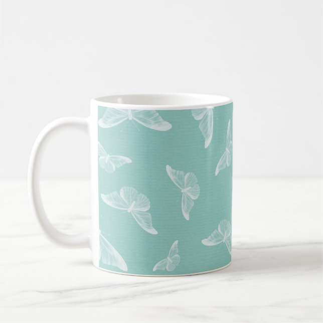 Butterfly pattern digital paper coffee mug (Left)