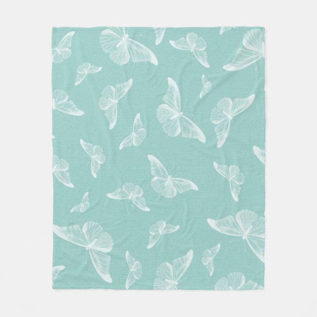 Butterfly pattern digital paper fleece blanket (Front)