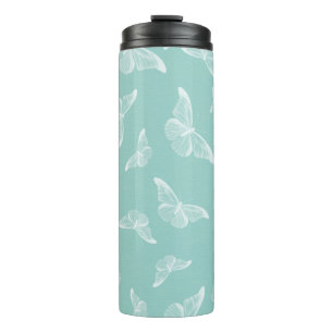 Butterfly pattern digital paper thermal tumbler