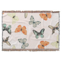 Butterfly Pattern Fleece Cotton Throw Blanket