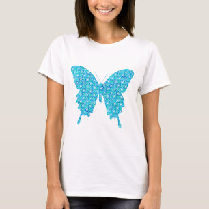 Butterfly, pattern in blue, turquoise, white T-Shirt