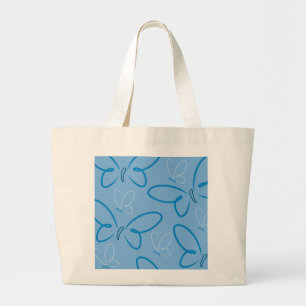 Butterfly pattern large tote bag
