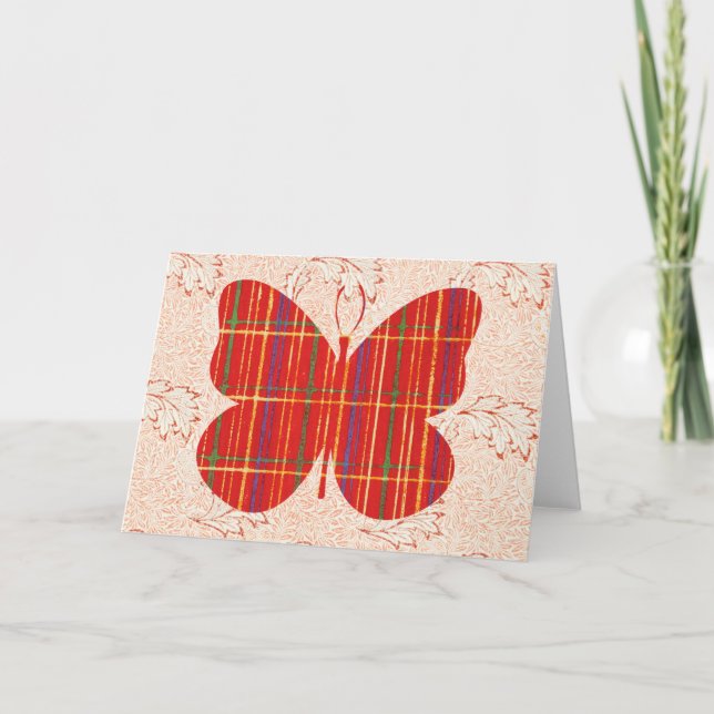Butterfly Pattern on Pattern Art Note Card 3 (Front)