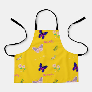 Butterfly pattern on yellow apron