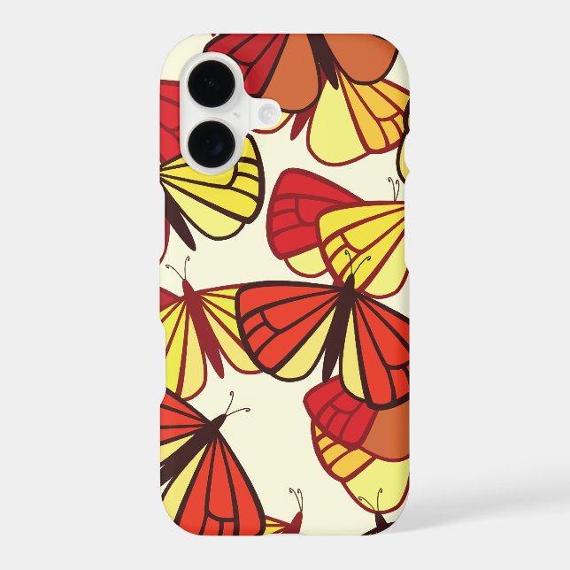 Butterfly Pattern, Pattern Of Butterflies, Red (Back)