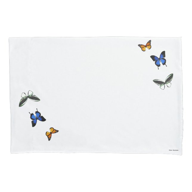 Butterfly Pattern Pillowcase Set (Front-Left)