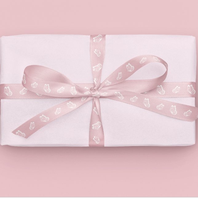 Butterfly Pattern Pink Satin Ribbon (Creator Uploaded)