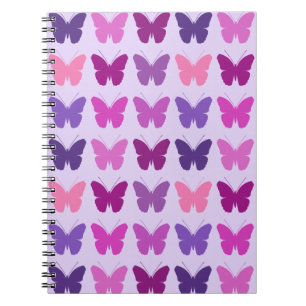 Butterfly Pattern Pinks Purples Mauves Notebook