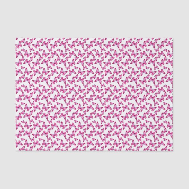 Butterfly Pattern Pretty Pink Purple Tissue Paper (Front)