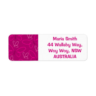 Butterfly pattern return address label