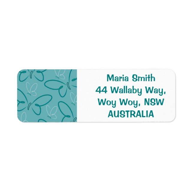 Butterfly pattern return address label (Front)
