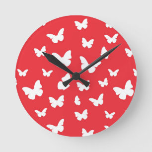 Butterfly pattern round clock