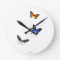 Butterfly Pattern Round Clock
