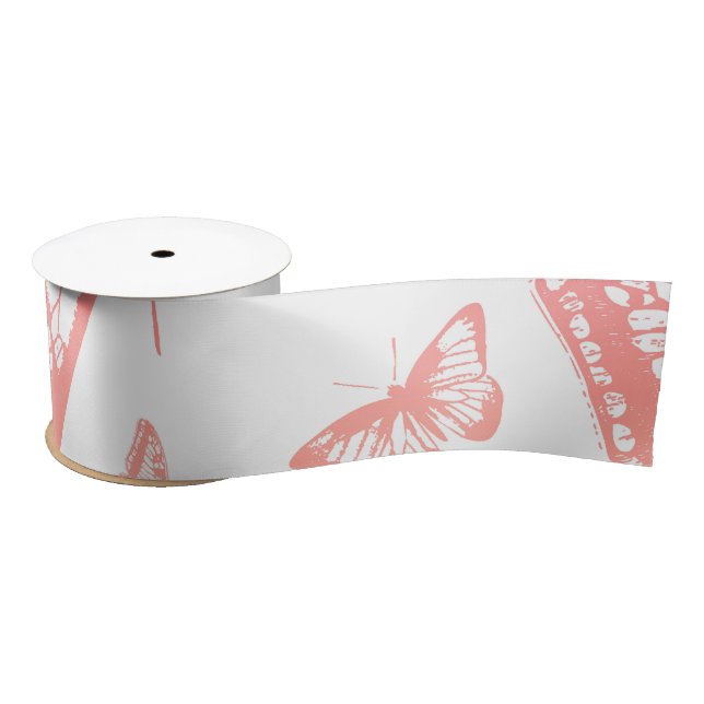Butterfly Pattern Satin Ribbon (Spool)