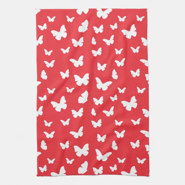 Butterfly pattern tea towel (Vertical)
