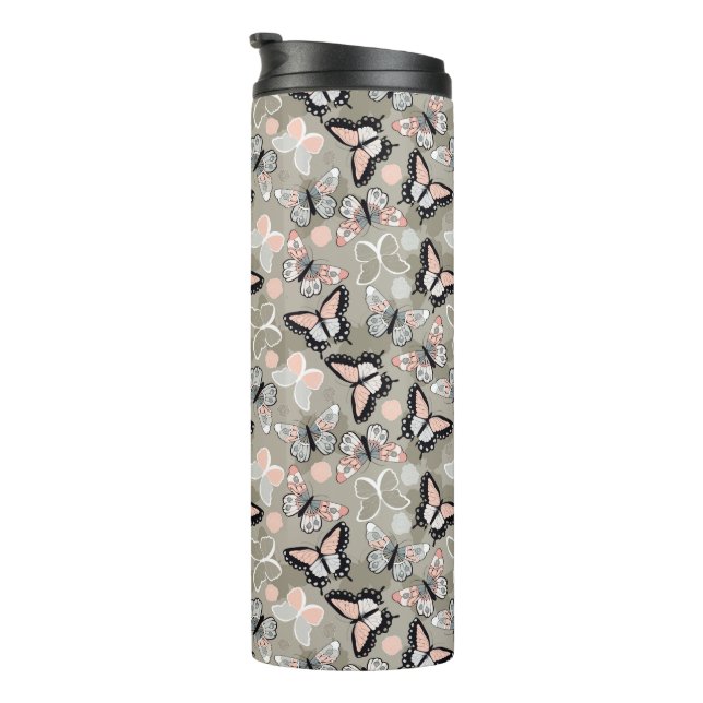 Butterfly Pattern Thermal Tumbler (Rotated Right)