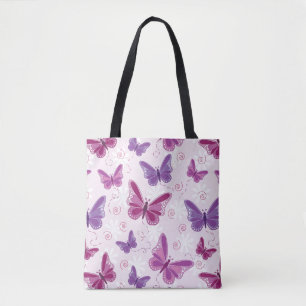 butterfly pattern tote bag