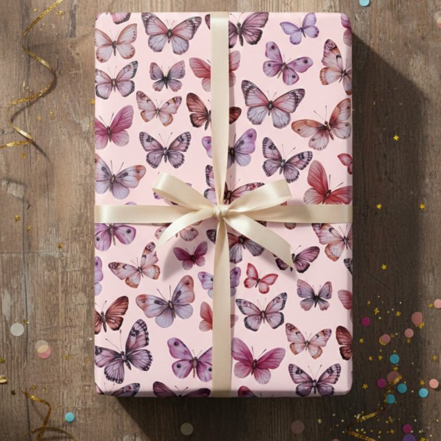 Butterfly Pattern Watercolor Elegant Pretty Gift Wrapping Paper Sheet (Butterfly Pattern Watercolor Elegant Pretty Gift Wrapping Paper Sheets
)