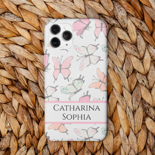 Butterfly Pattern with Name iPhone 14 Case