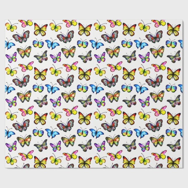 butterfly pattern wrapping paper (Flat)