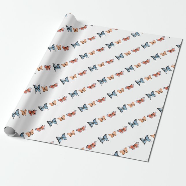 Butterfly Pattern Wrapping Paper (Unrolled)
