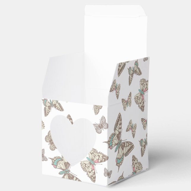 Butterfly patterned wedding favour box (Opened)