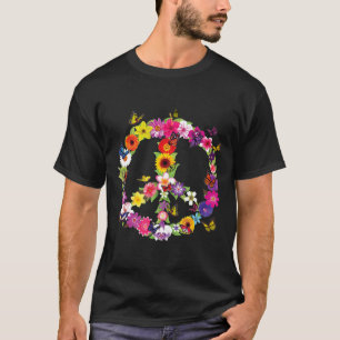 Butterfly Peace Sign Floral Flower Garden Nature T-Shirt