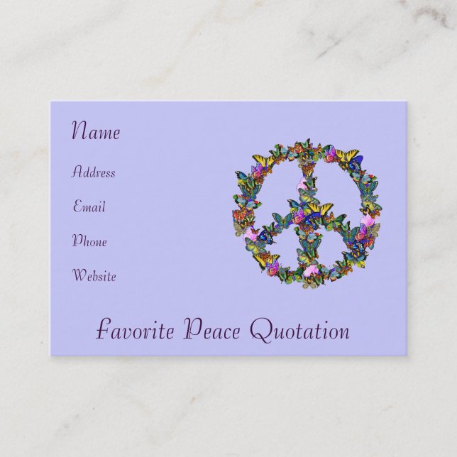 Butterfly Peace Symbol Business Card (Front)