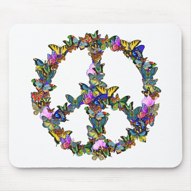 Butterfly Peace Symbol Mouse Pad (Front)
