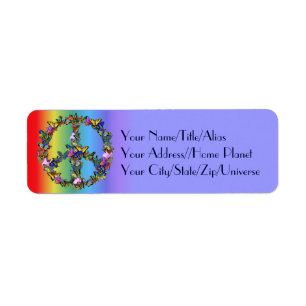 Butterfly Peace Symbol Return Address Label