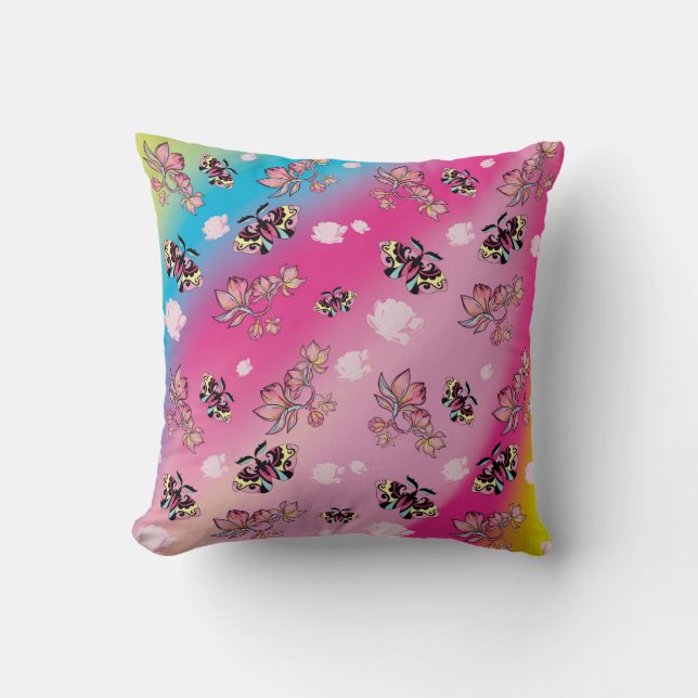 Butterfly peony cushion (Front)