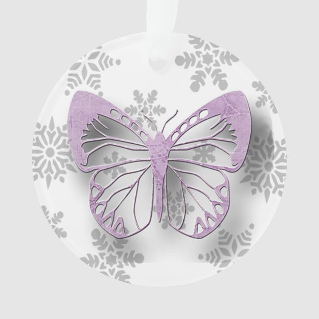 Butterfly Personal Message Christmas Keepsake Ornament (Front)