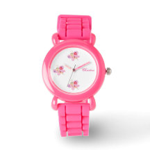 Butterfly Personalised Pink Glitter Watch