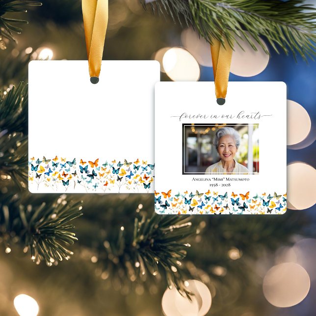 Butterfly Personalised Square Ornament (Creator Uploaded)